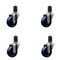 Service Caster 3.5'' SS Solid Poly Wheel Swivel 1-5/8'' Expanding Stem Caster Set, 4PK SCC-SSEX20S3514-SPUS-158-4 - alternate 1
